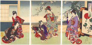 周延「春駒のあそび」