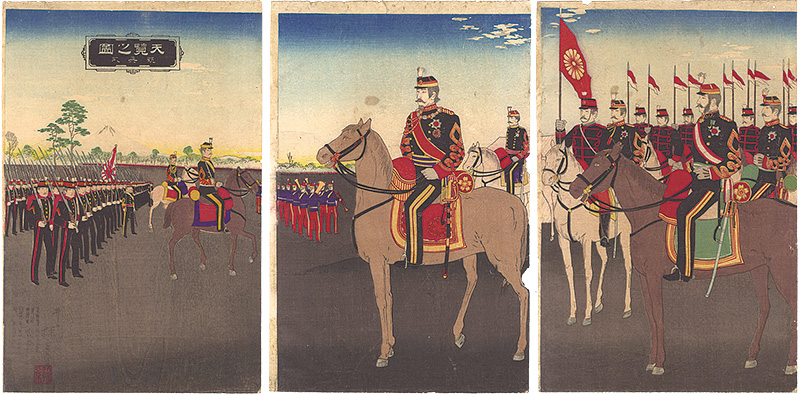 安治（探景）「観兵式天覧之図」