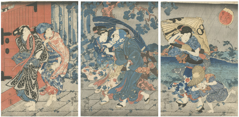 Kunisada I “Mimeguri in Rain”