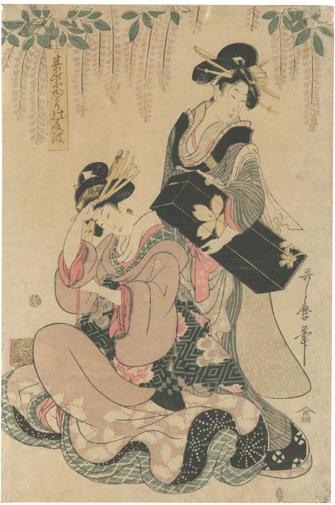 歌麿二代「其紫ゆかりの藤波」