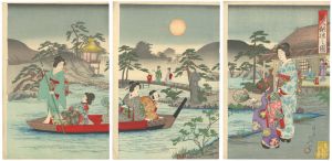 延一「美人納涼之図」