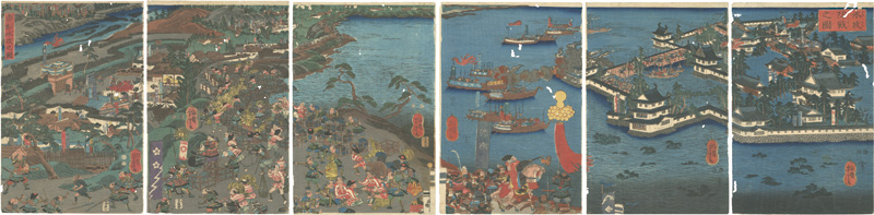 芳虎「水攻防戦之図　赤松水攻之図」
