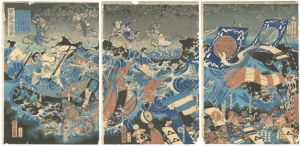 芳虎「蒙古賊舟退治之図」
