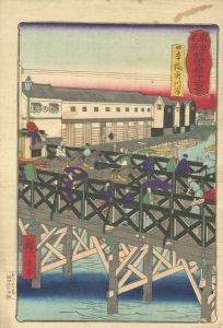 東京名所写真十二景　日本橋魚川岸