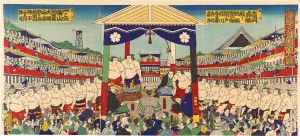 春宣「勧進大相撲土俵入図」