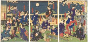 芳幾「雪月花美人揃之内　花」