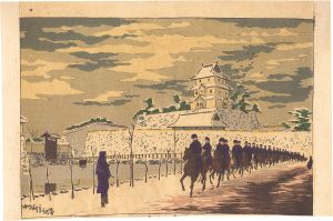 清親「旧本丸雪晴」