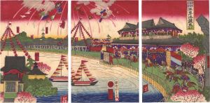 邦年「東京名所之内　不忍池競馬之図」