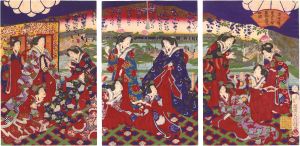 后宮様 亀戸天神藤御遊覧の図