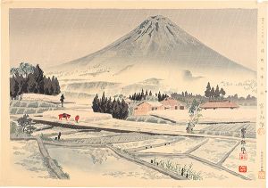 徳力富吉郎「富士三十六景ノ内 裾野狩場の雨」