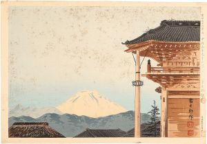 徳力富吉郎「富士三十六景ノ内 甲府元善光寺の冨士」