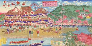 玉英「上野不忍池共同競馬会真図」
