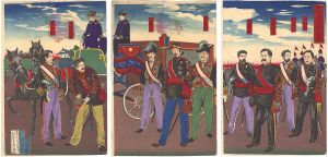 清親「東京日比谷観兵式図」