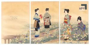 春汀「美人十二ヶ月　其六 菖蒲」