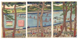貞秀「源頼朝公大井川行列之図」