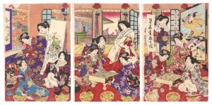 周重「琴棋書画之図」