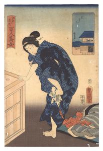 豊国三代「江戸名所百人美女　薬げんぼり」