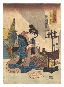 英泉「十二ヶ月の内　十二月 年の暮」