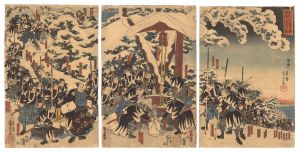 国芳「義徒等本望を遂墓前へ手向けの図」