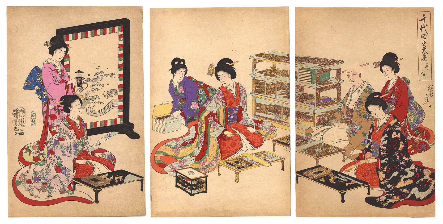 周延「千代田の大奥　歌合」