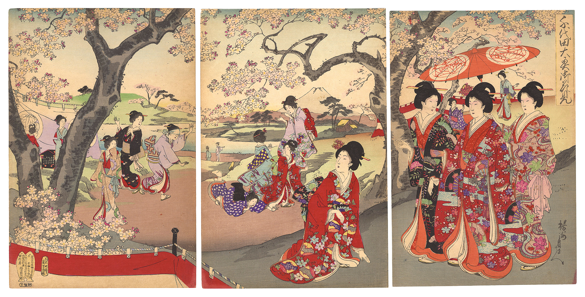 Chikanobu “Chiyoda Inner Palace / Cherry-blossom Viewing”