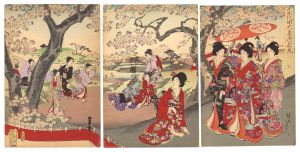 Chikanobu / Chiyoda Inner Palace / Cherry-blossom Viewing [千代田大奥御花見]