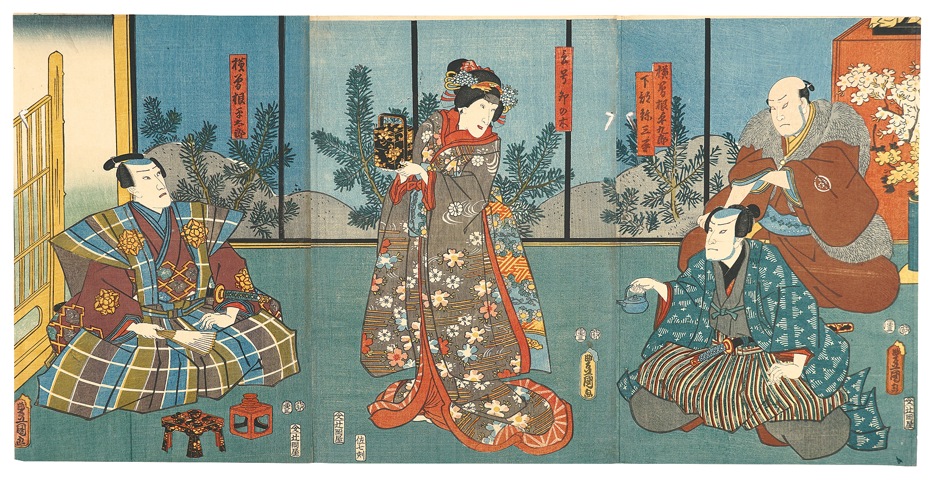 Toyokuni III “Kabuki Play: Ume Yanagi Sakigake-zoshi”