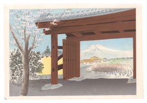 徳力富吉郎「富士三十六景ノ内　韮山江川邸前の冨士（蕪村絶讃の景）」