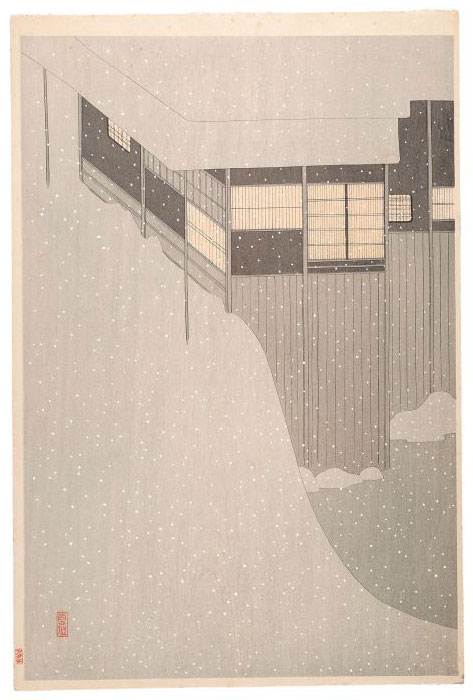 小村雪岱「雪の朝」