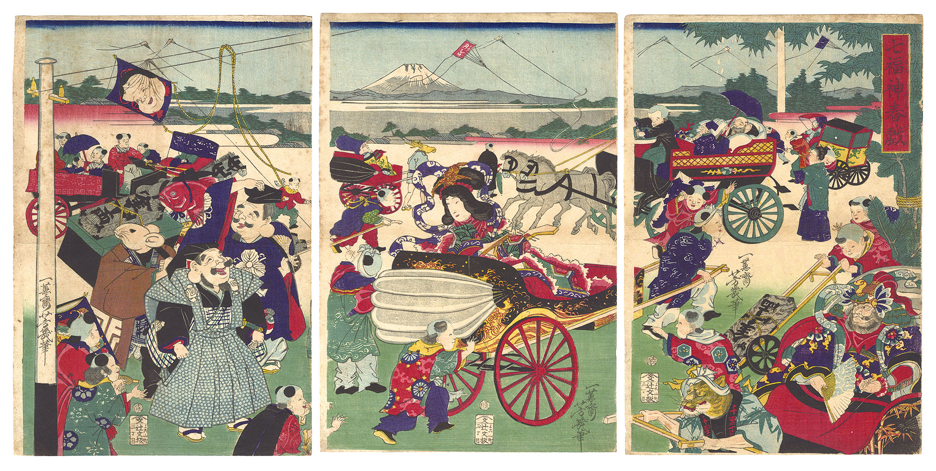 芳幾「七福神春戯」