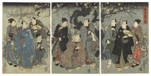Toyokuni III / Plum Blossoms at Their Height on a Spring Night [春宵梅の魁]