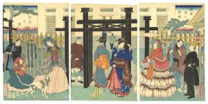 貞秀「横浜異人商館 写真之図」