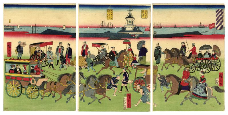 Hiroshige III “Traffic of Carriages in the City of Tokyo”