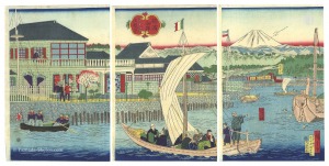 Hiroshige III / French Office Building by the Sea, Yokohama [横浜海岸 フランス役館景]