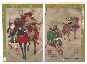 清親「今古誠画浮世画類考之内　前九年衣川合戦」