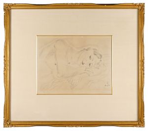 Fujita Tsuguharu (Leonard Foujita) / Buste de femme allongee