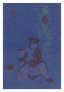 川上澄生「南蛮人吹笛の図」