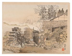 定方塊石「小沼の田家と富士」