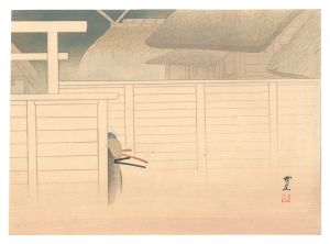 Kimura Buzan / THE LOYAL RONINS /Yoshida Chuzaemon and others offer Prayer to the Great Shrine of Ise.