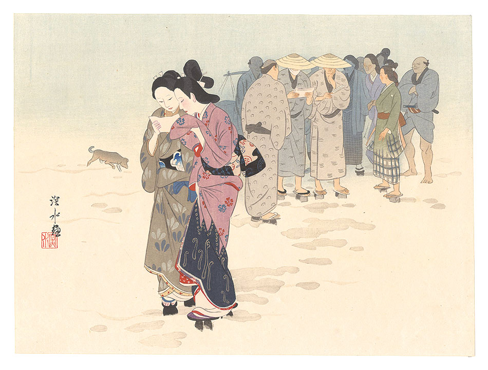 Ito Shinsui “THE LOYAL RONINS / Blabbing in Town”
