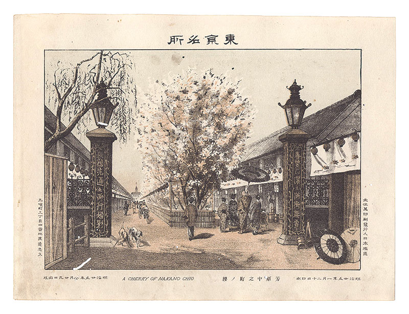 渡邊忠久「東京名所　芳原中之町ノ桜」