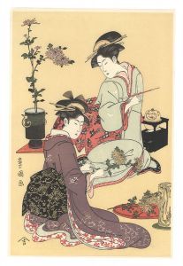 豊国初代「生花を生ける娘【復刻版】」
