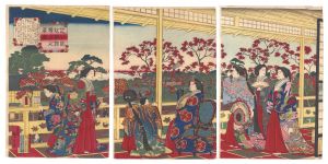 芝公園紅葉館楼上之真図 / 広重三代