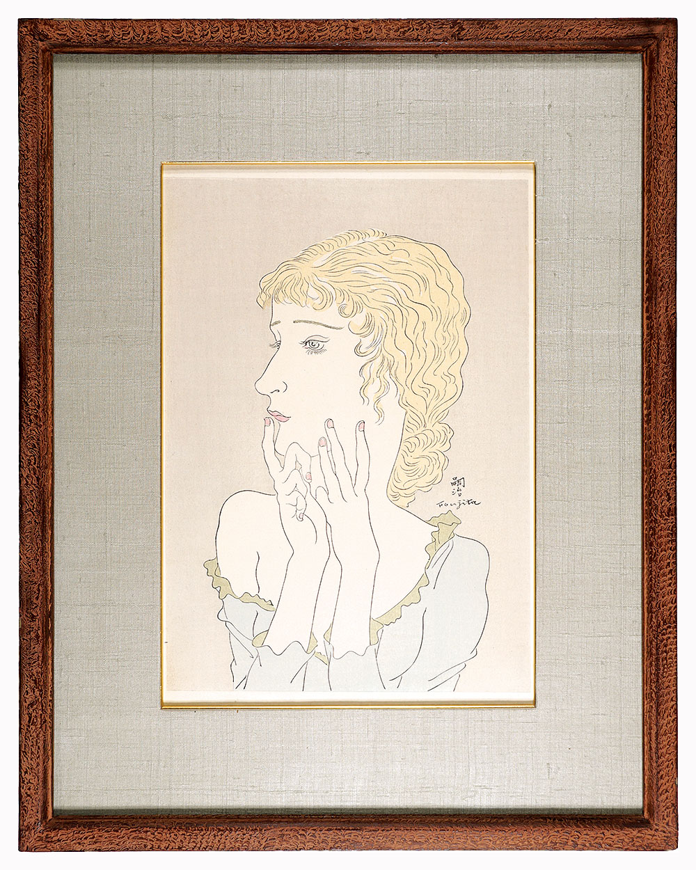 Fujita Tsuguharu (Leonard Foujita) “Woman in Blue Dress”
