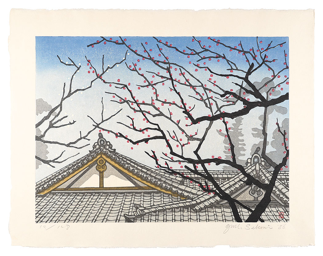 関野凖一郎「調布八景　布田天神」