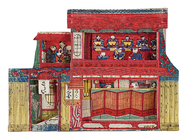 田蝶（芳兼）「組上絵　猫の廓」
