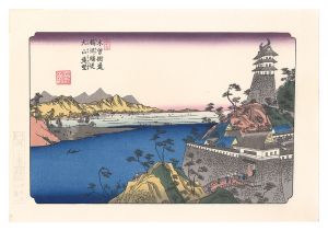 Sixty-nine Stations of the Kiso Road / Unuma Station: Distant View from Mount Inuyama【Reproduction】