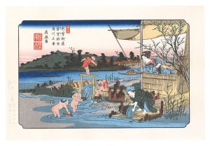 Sixty-nine Stations of the Kiso Road / Kuragano Station: the Karasu River【Reproduction】