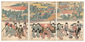 東都浅草金龍山参詣行烈ノ図 / 国安