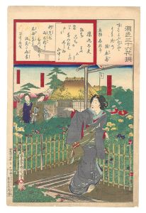 国周「潤色三十六花撰　猿丸太夫」